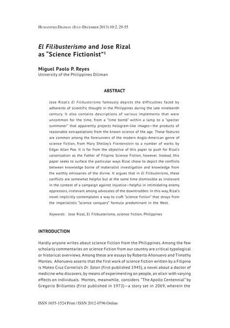 El Filibusterismo Reaction Paper El Filibusterismo