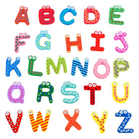 Babytoy 26pcs Letters Kids Wooden Alphabet Fridge Magnet