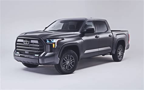 다운로드 Toyota Tundra Sr5 Sx 패키지 Crewmax 4k 사진관 2023 자동차 회색 픽업 2023년