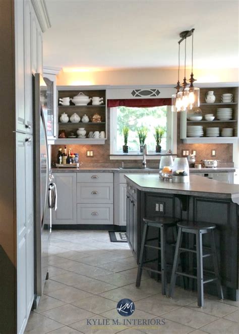 Dated oak cathedral ceiling, kitchen and bath cabinets, trim. Oak kitchen cabinets with cathedral top painted Benjamin ...