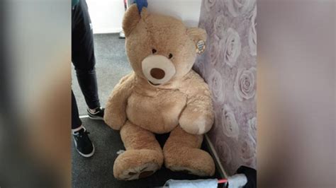 Car Thief Hiding Inside A Giant Teddy Bear While Being Wanted By The