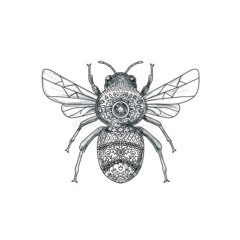 Download Bumble Bee Mandala Tattoo stock illustration. Illustration ...