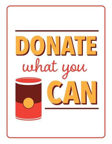 A Sign That Says Donate What You Can With A Red Barrel In The Center