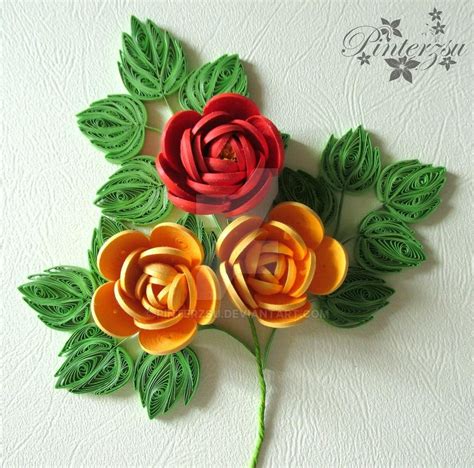 Quilled Roses By Pinterzsu On Deviantart Quilled Roses Paper