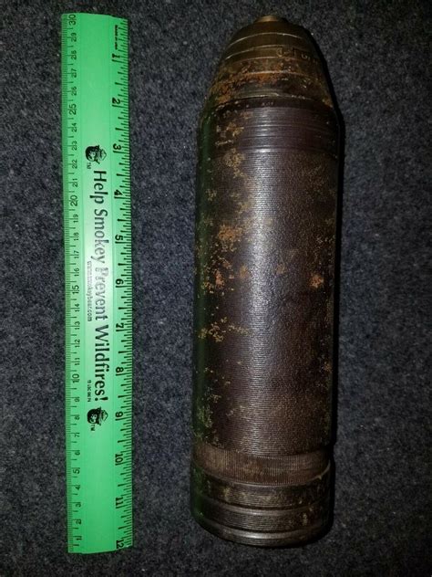 75mm World War Wwi Artillery Shell Sharpnel Projectile Ordinance Us
