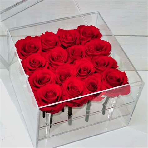 New Item Real Preserved Roses Acrylic Box 16 Roses In Honolulu Hi