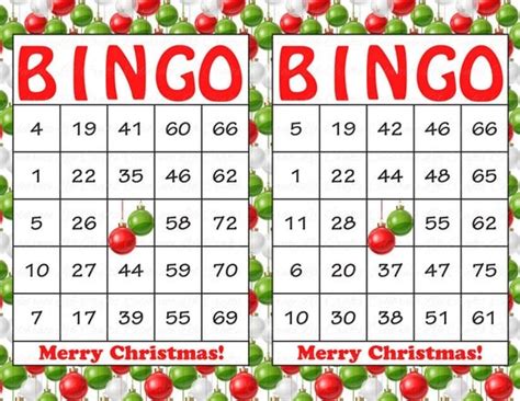 30 Merry Christmas Holiday Bingo Cards Diy Printable Game For