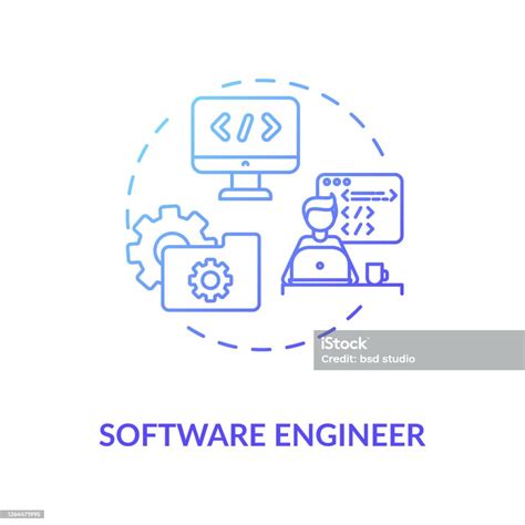 Software Engineer Blue Gradient Concept Icon Source Code Stock