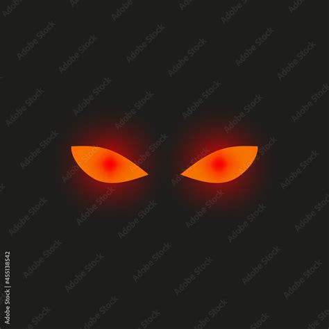 Vector Illustration Of Glowing Red Eyes In The Dark Stock Vector
