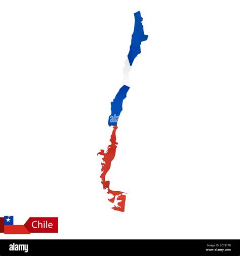 Chile Map With Waving Flag Of Country Vector Illustration Stock Vector