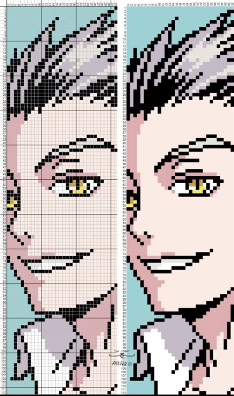 Anime Pixel Art Grid Haikyuu
