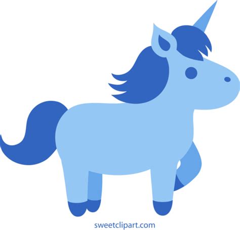 Cute Blue Unicorn Clipart Free Clip Art