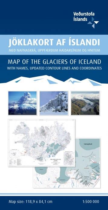 Map Fo The Glaciers Of Iceland With Names Updated Contour Lines And