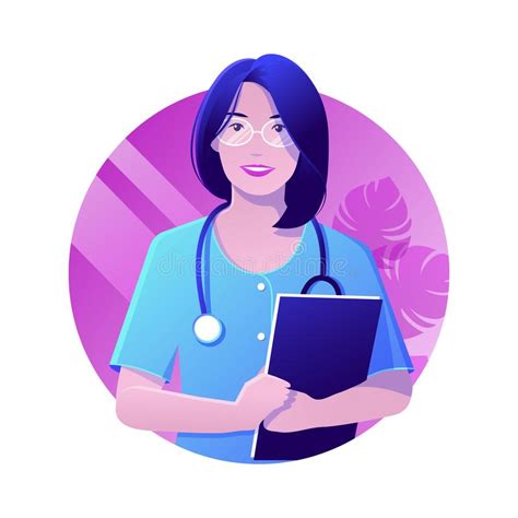 Woman Doctor With Folder Stock Vector Illustration Of Occupation