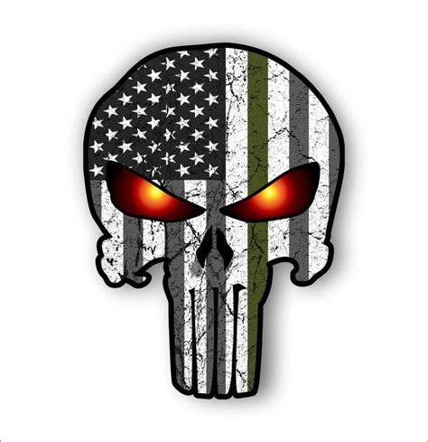 Thin Green Line Punisher With Subduded American Flag And Etsy In 2020