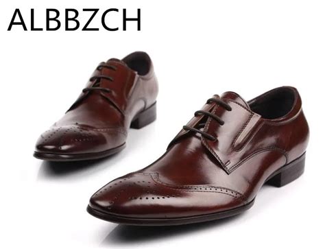 New Mens Brogue Genuine Leather Dress Shoes Men Business Office Work