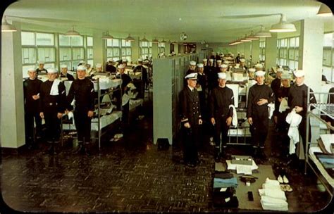 Standing Inspection In Dormitory Of New Permanent Barracks U S Naval