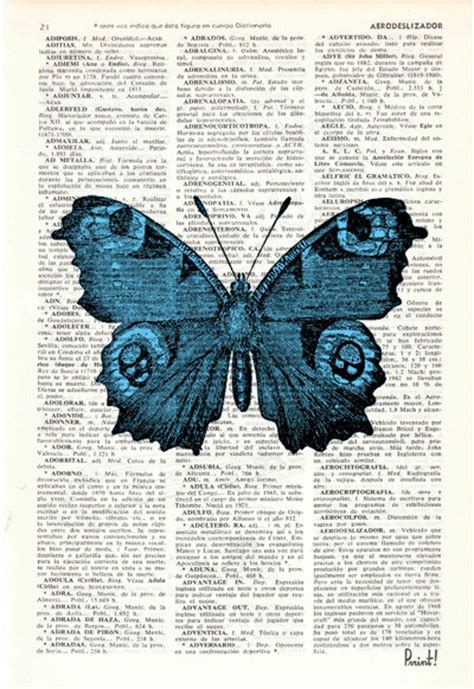 Wall Art Prints Spring Decor Blue Butterfly Dictionary Book Print
