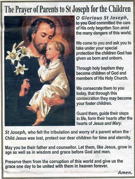 Printable Prayer To St Joseph
