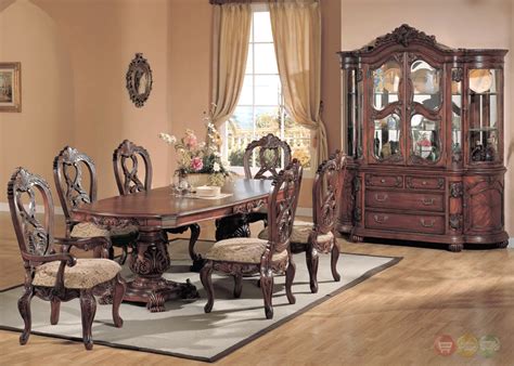 The arm chair features turned front legs, a rhinestone tufted back and durable metallic leatherette upholstery that makes this chair perfect for the head of the dining table. Elegant Formal Dining Room Furniture Set|Free Shipping ...