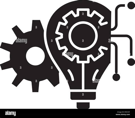 Engineering System Black Icon Vector Sign On Isolated Background