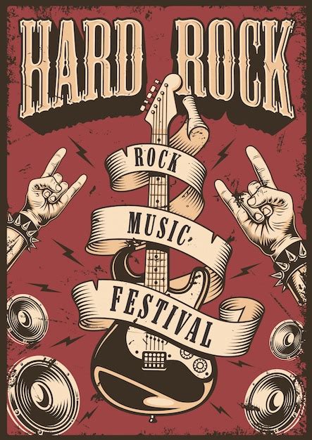 Rock And Roll Poster Free Vector