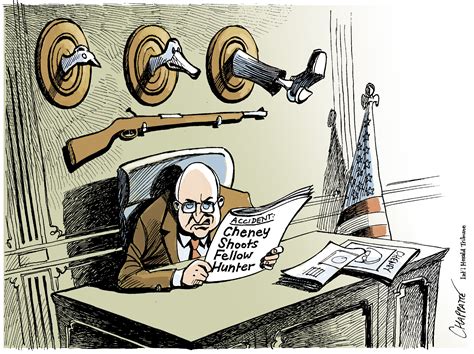 cheney s hunting accident globecartoon political cartoons patrick chappatte