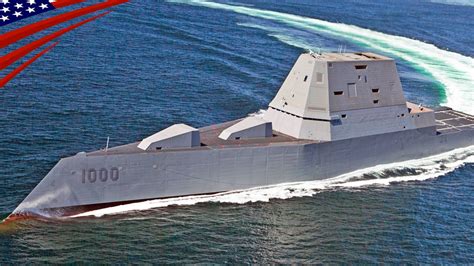 New Futuristic Stealth Destroyer Uss Zumwalt Ddg 1000 At Sea 近未来的な新型ステルス駆逐艦 Ussズムウォルト Ddg