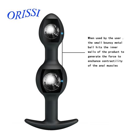 ORISSI Black Anal Sex Toys Adult Pleasure Anal Beads Metel Ball Inside Muscles Trainer Anal Butt