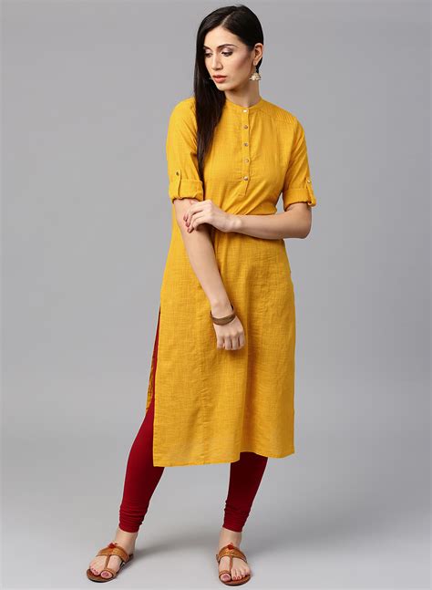 Buy Jaipur Kurti Women Yellow Solid Kurta Online ₹899 From Shopclues