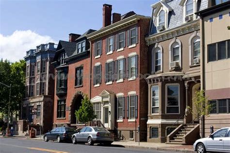 Traditional Brick Row Houses On State Street In Trenton New Jersey