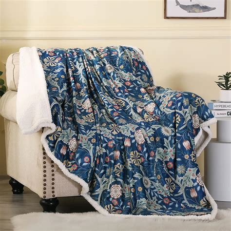 Obal William Morris Sherpa Fleece Blanket Bed Throw Blanket Fluffy