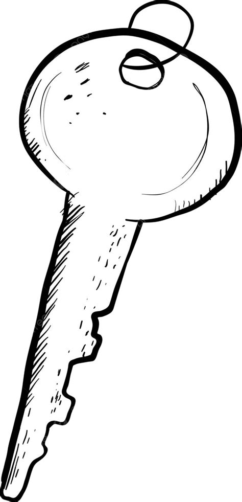 Vector Illustration Of A Key Drawing On A White Background Vector
