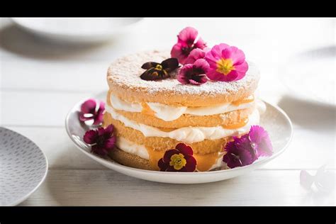 Identify the flower exactly and eat only edible flowers and edible parts of those flowers. Sponge cake with dried apricot puree, whipped cream and ...