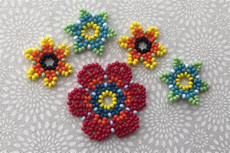 Huichol Bead Flower Jewelry Tutorials