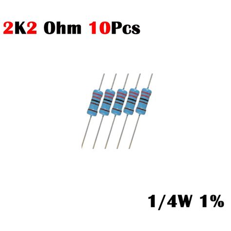 Jual Resistor 2k2 Ohm 2k2 R 2k2 Ohm 14w 1 Metal Film 10x 10 Pcs