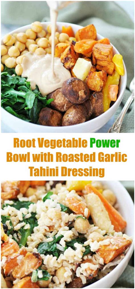 Root Vegetable Power Bowl with Roasted Garlic Tahini ...