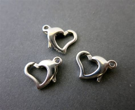 1 Sterling Silver Heart Clasp 10mm Ready To Ship From Supplyyoursoul