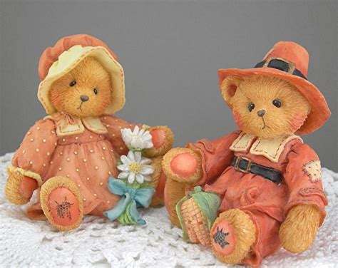 Cherished Teddies Figures Thanksgiving Pilgrim Bears Dated Etsy