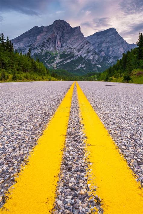 Road In Kananaskis Country In The Canadian Rocky Mountains Stock Image