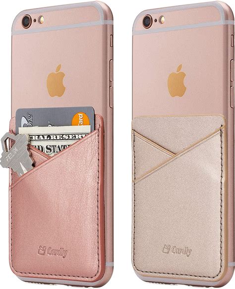 Two Cell Phone Stick On Wallet Card Holder Phone Pocket