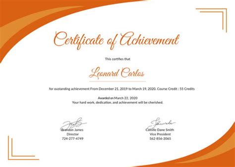 Certificate Of Achievement Template 6 Free Pdf Documents Download