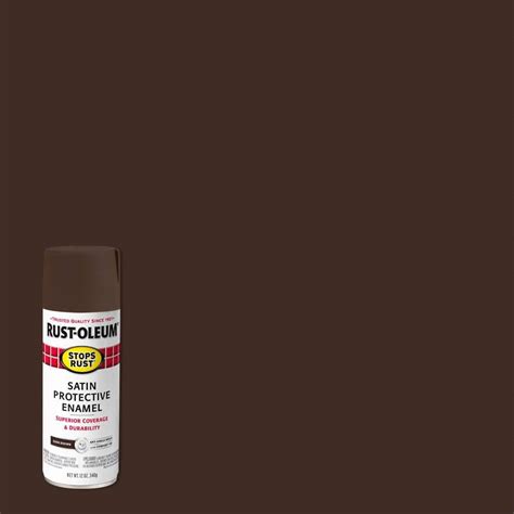 Rust Oleum Stops Rust 12 Oz Protective Enamel Satin Dark Brown Spray