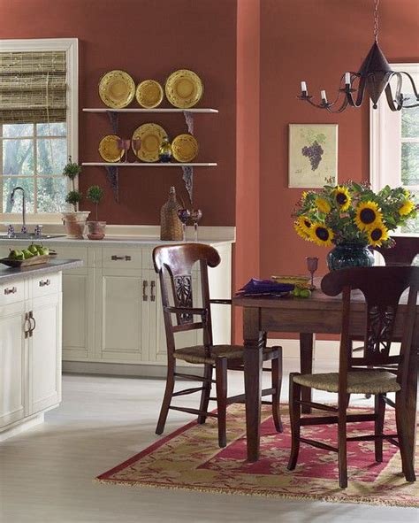 Baked Clay 035 Red Kitchen Walls Oak Dining Room Kitchen Colors
