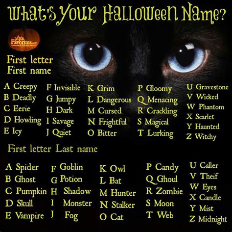 900+ awesome gaming names for you to pick up! What's your Halloween name? | Game-- What's Your Name ...