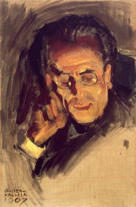 A Painting Of A Man With Glasses Talking On A Cell Phone While Holding
