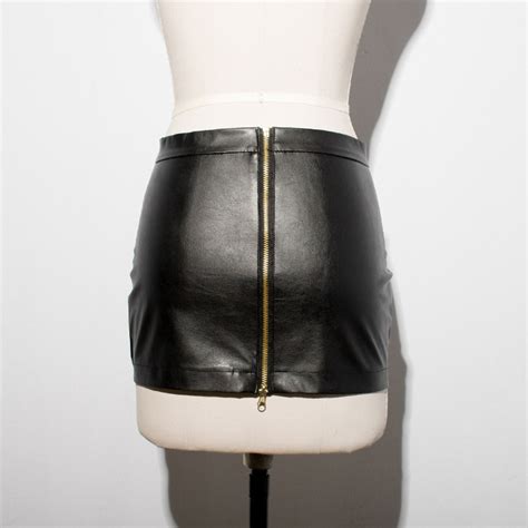 Sexy Zipper Micro Mini Skirt Faux Leather For Crossdressers And Shemales Best Crossdress And Tgirl