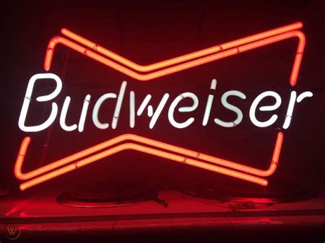 Vintage Budweiser Bow Tie Neon Sign 051 406 1995 1903512565