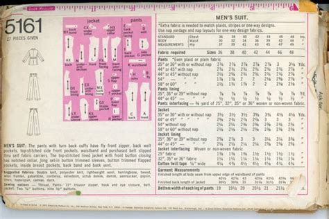 Mens 1970s Suit Pattern Simplicity 5161 Cuffed Pants And