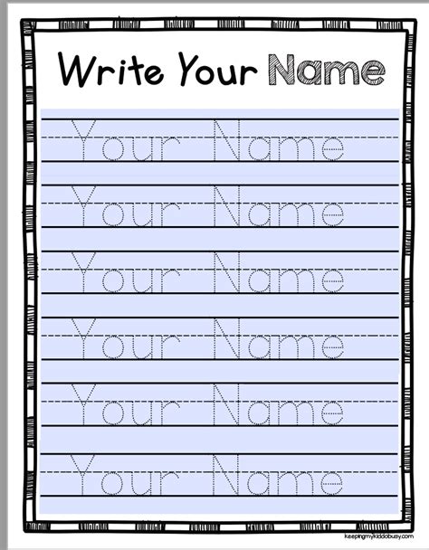 Worksheets For Writing Names I Can Write My Name Free Practice Pages